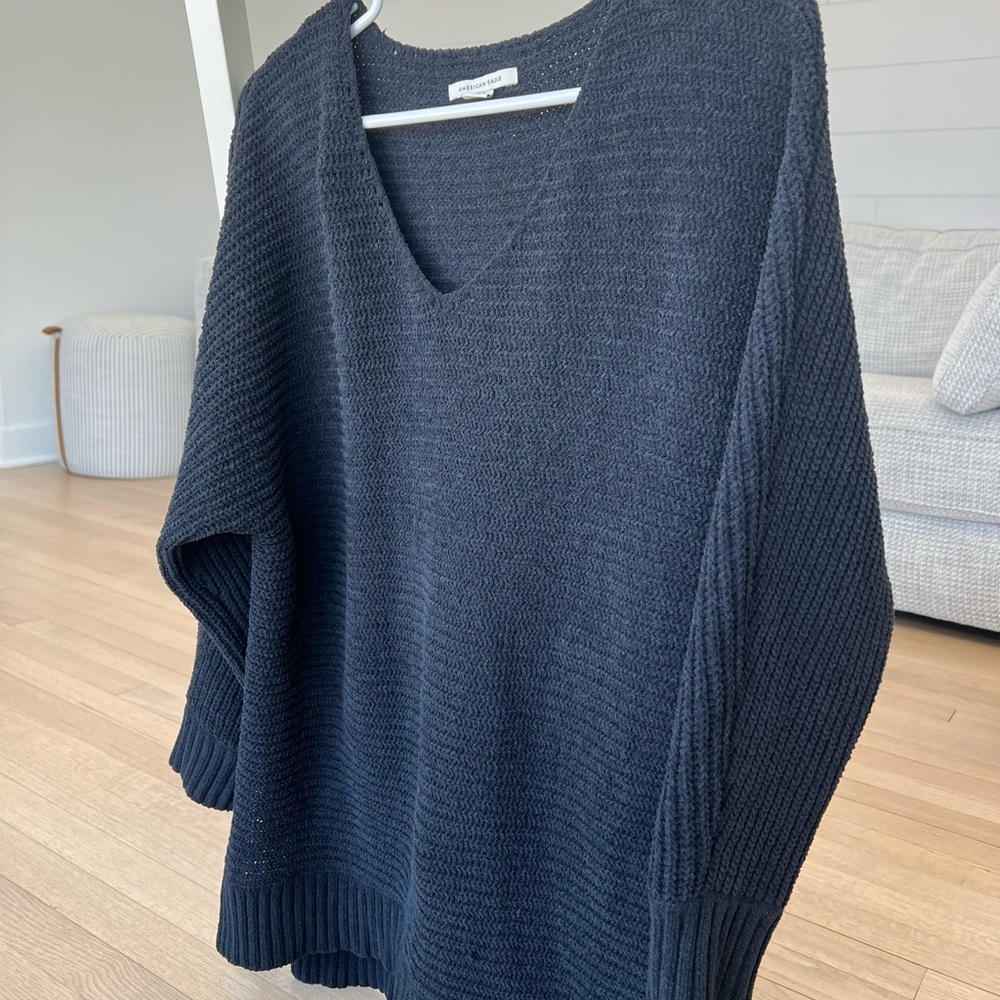 American Eagle Outfitters Charcoal V-Neck Sweater